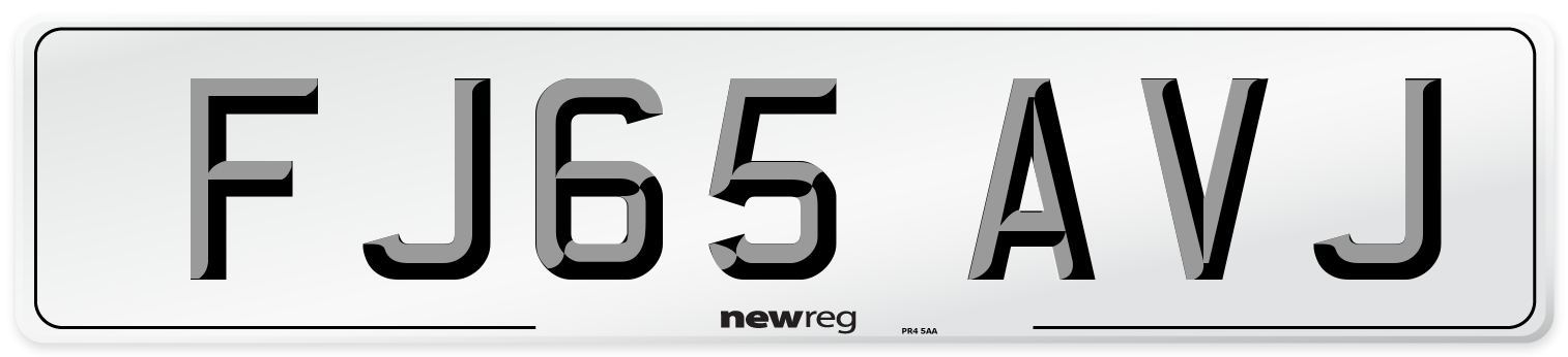 FJ65 AVJ Number Plate from New Reg